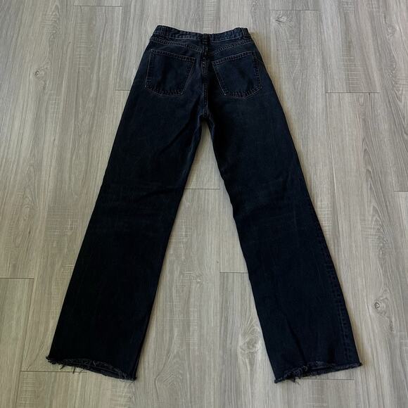 Zara Black Wide Leg High Waisted Loose Jeans Size US 6 - Picture 4 of 9